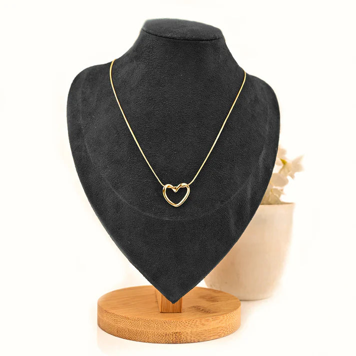 18KT Gold Plated Tied Heart Pendant Necklace