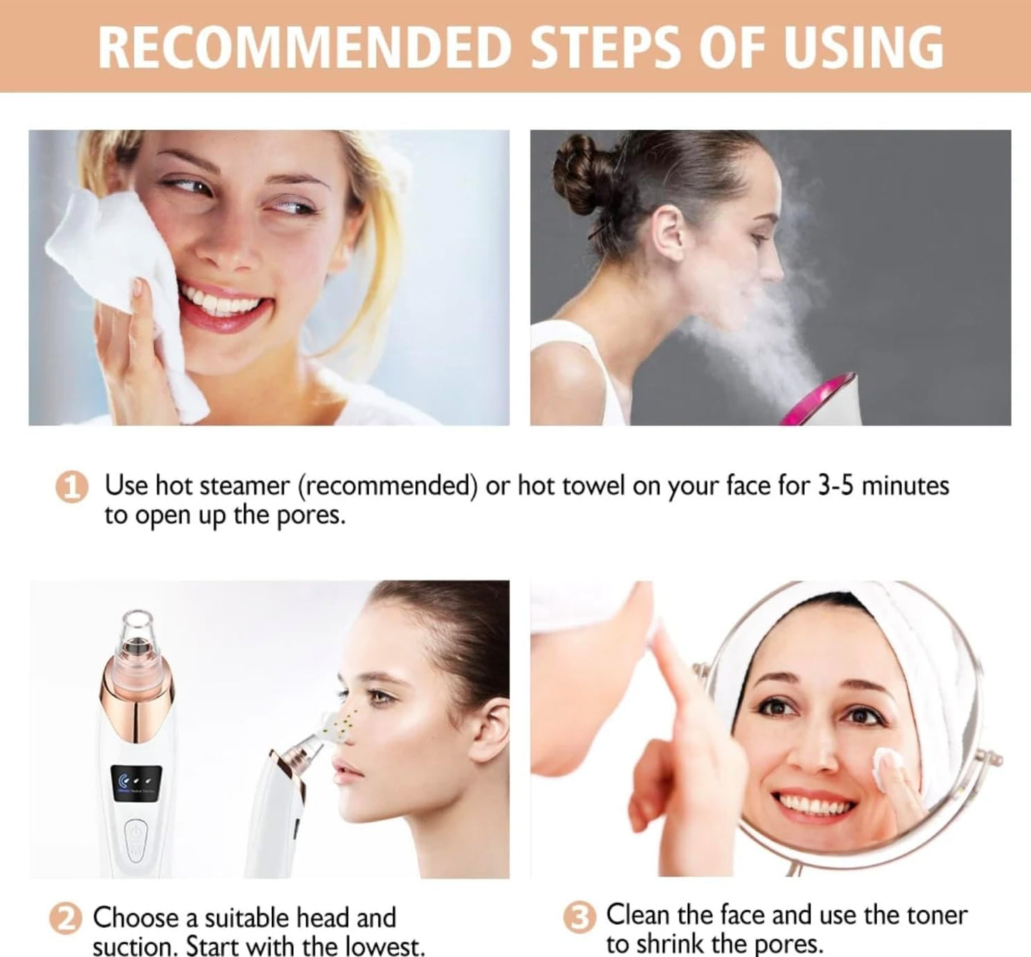 Original 5 in 1 Multi-functional Black Head Removal Derma Suction Machine Blackhead Remover