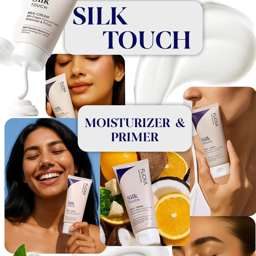 Flicka Silk Touch 3-in-1 Face Moisturizer & Primer | Long-Lasting Dewy Makeup Base
